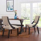 Modway Cambridge Upholstered Fabric Dining Chairs - Beige - 2 Pack-Solid Rubberwood Frame