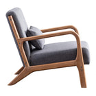 Ebello Hertford 26" Wide Mid Century Upholstered Solid Wood Accent Chair with an Extra Pillow - Grey-7