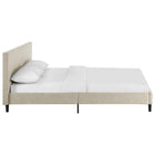 Modway Anya Fabric Full Bed - Beige-Padded Sturdy Plywood Base