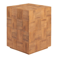 Zuo Cetka Side Table - Natural-Faux Wood Metal square shape tabletop