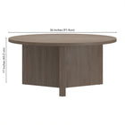 Hudson&Canal Anders 36"W Round Coffee Table - Antiqued Grey Oak-9
