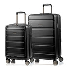 Champs Tech 2-Piece Luggage Set - Black-Expansion on Check in