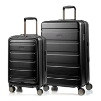 Champs Tech 2-Piece Luggage Set - Black-Expansion on Check in