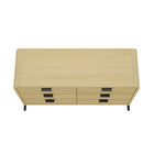 Manhattan Comfort Grace 60" Modern Double Dresser - Natural Oak/Black-20" L x 60" W x 33" H