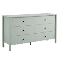 Modway Emmeline Scalloped 6-Drawer Dresser - Sage-Scalloped Edge Detail