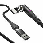 Statik 360 Pro Universal Magnetic Charge/Sync Cable - 6.6 ft - Black-Perfect for Apple CarPlay & Android Auto: stream music, listen to podcasts, and use your GPS with ultra-fast 480mb/s data transfer