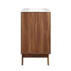 Modway Soma 48" Double Sink Bathroom Vanity - Walnut/White-Wood Grain Finish