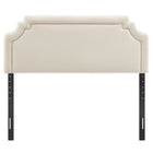 Modway Magnolia Stain-Resistant Performance Velvet King Size Headboard - Alabaster/Pink-Adjustable Mounting Positions