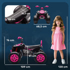 Qaba 24V 2-Seater Ride On Car for Kids with Suspension Wheels - Pink-Wide wheels and dual suspension provide a smoother, safer ride 