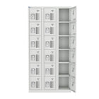 Ceha NH Series 6-Tier Commercial-grade Steel Locker with Front Vents and Recessed Handle - Bank of 3 - Light Grey-Ideal for gyms, schools, industrial settings, and employee changing areas