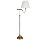 Hudson&Canal Wellesley 63" Tall Floor Lamp with Fabric Shade - Brass/White-Modern and contemporary design for your living room, office space, bedroom, or reading nook