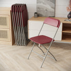 Flash Furniture HERCULES Series Premium Red Plastic Folding Chair - 10 Pack-Folded Size: 17.5"W x 2.5"D x 38.25"H