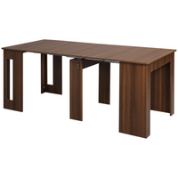 HOMCOM 23.6"-70.9" Rectangular Extendable Dining Table for 6-8 - Light Brown-This dining table extends from 23.6" to 70.9", providing seating for up to 6 people
