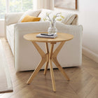 Modway Crossroads 24" Round Wood Side Table - Oak-Ash Wood Veneer