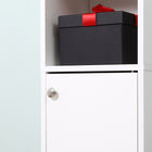 Kleankin Tall Narrow Bathroom Cabinet with Mirror - White-Material: Particleboard
