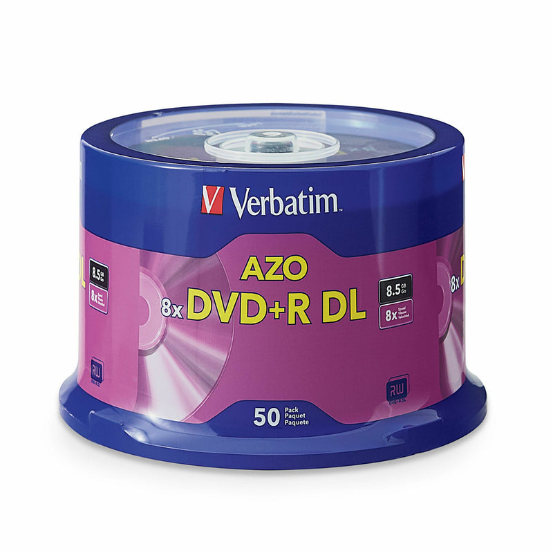 Verbatim 8.5GB 8x DVD+R DL with Branded Surface - 50 Pack | staples.ca