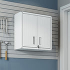 Manhattan Comfort Fortress Modern Garage Cabinet - 30" W x 30.3" H - White-Features Unique Door Lock and Key