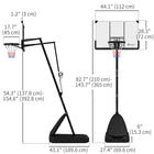 Soozier Portable Basketball Hoop with 44" Shatterproof Backboard-Base supports varying weights, enhancing stability with water or sand
