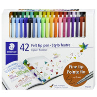 Staedtler Triplus Fineliner Pens - 0.3mm - Assorted Colours - 42 Pack-Fineliner, used for writing