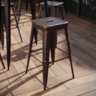 Flash Furniture 30" High Backless Distressed Copper Metal Indoor-Outdoor Barstool-500 lb. Weight Capacity