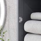 Kleankin Slim Bathroom Storage Cabinet with Adjustable Shelves and Drawer - Grey-Constructed of P2 grade MDF for long-term use    