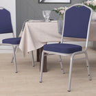Flash Furniture HERCULES Series Crown Back Stacking Banquet Chair in Navy Fabric - Silver Frame-Upholstered Seat and Back
