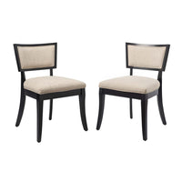 Modway Pristine Upholstered Fabric Dining Chairs - Beige - 2 Pack-Modern Dining Chairs