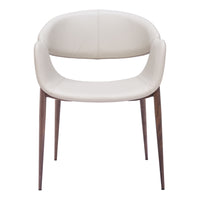 Zuo Limay Dining Chair - Beige/Walnut - Set of 2-Plush and durable faux leather fabric