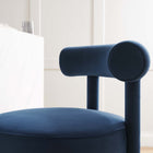 Modway Toulouse Performance Velvet Counter Stool - Midnight Blue Gold-Dense Foam Padding