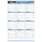 Day-Timer 2027 Flexible Erasable Vertical/Horizontal Wall Planner - 23-7/8" H x 36" W - Blue - Bilingual-12 months: January 2027 - December 2027