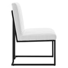 Modway Indulge Channel Tufted Fabric Dining Chair - White-Dense Foam Padding