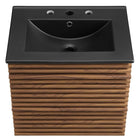 Modway Render 24" Wall-Mount Bathroom Vanity - Walnut/Black-8
