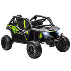 Qaba 12V Licensed KAWASAKI TERYX KRX 2WD Electric Ride on Truck - Black-Kawasaki licensed with dual motors, providing a powerful and authentic ride 