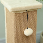 PawHut 32" Cat Scratching Post with Sisal Teasing Ball - Beige-Materials: Particleboard, Plush, Sisal 