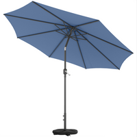 Outsunny Market Patio Umbrella with Base and Sandbag - 10' x 10' - Blue-Sandbag weights ensure stability without needing a separate base