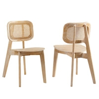 Modway Habitat Wood Dining Side Chair - Grey - 2 Pack-Coastal Farmhouse Dining Side Chair Set