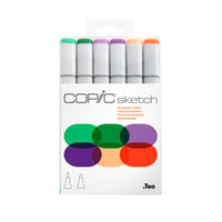 Copic Sketch Dual Tipped Ink Markers - Secondary Tones - Set of 6-Color Consistency and Quality