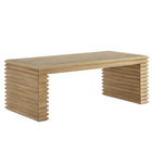 Modway Canto Rectangular Stacked Design Coffee Table - Weathered Oak-Rectangular Coffee Table