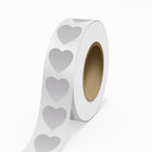 JAM Paper Standard Label Rolls - Heart Shaped - 2 x 2 - Silver Metallic Foil - 125 Labels/Roll-Colour: Durable Silver Shiny Foil | Make your mail stand out with colourful shipping address labels.