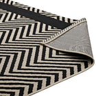 Modway Optica Chevron With End Borders Indoor/Outdoor Area Rug - 5 ft W x 8 ft L - Black/Beige-High Density / Machine-Woven