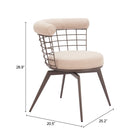 Zuo Saku Swivel Dining Chair - Beige/Brown-6