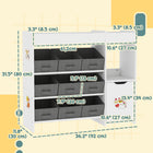 Qaba Toy Storage Organizer with 9 Removable Boxes - White-Rounded edges and safe materials ensure child safety
