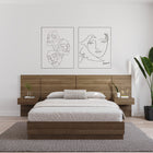 Nexera Milano Floating Nightstand Extension Panel - Brown Oak-Exquisite craftsmanship: Fashioned from premium engineered wood with a natural oak finish, featuring natural grain variation for a warm and inviting feel