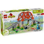 LEGO DUPLO Town Train Bridge & Tracks Expansion Building Block Set-Skills-building track extension set to grow toddlers’ train adventures