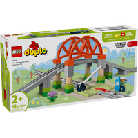 LEGO DUPLO Town Train Bridge & Tracks Expansion Building Block Set-Skills-building track extension set to grow toddlers’ train adventures