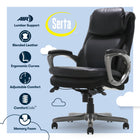Serta Smart Layers Arlington Air Executive Chair - Black-Stylish and durable black bonded leather upholstery
