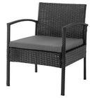 Manhattan Comfort Noli Modern Patio 2-Person Seating Group 3-Piece Set with End Table - Black/Grey-22.83" L x 23.23" W x 27.95" H