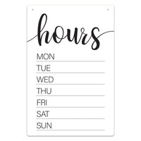 Cosco Indoor Dry Erase Business Hours Sign - 8" x 12" - White/Black-This dry erase business hours sign allows you to easily write and update hours, messages, or announcements as needed