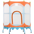 Qaba 4.6 ft Toddler Trampoline Indoor Outdoor - Blue-Six foam-covered steel pipes enhance safety during play 