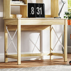 HOMCOM 41.3" Computer Desk with Storage - Oak-Assembly required